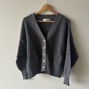Free People Hailee Charcoal Gray Sweater Set. Size S.